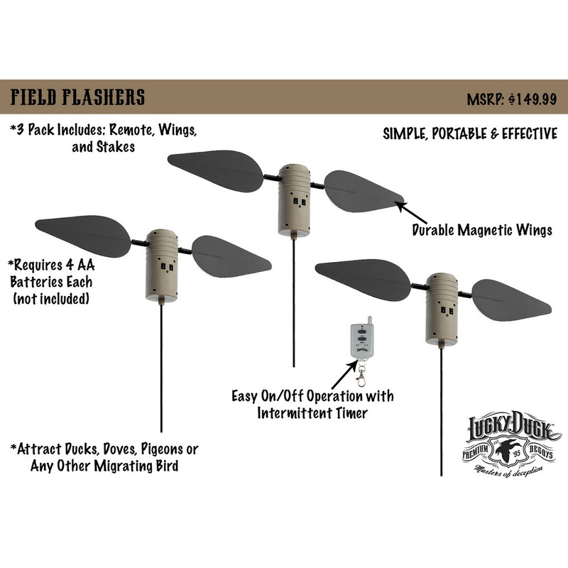 Lucky Duck Field Flasher With Remote - 3 Pack